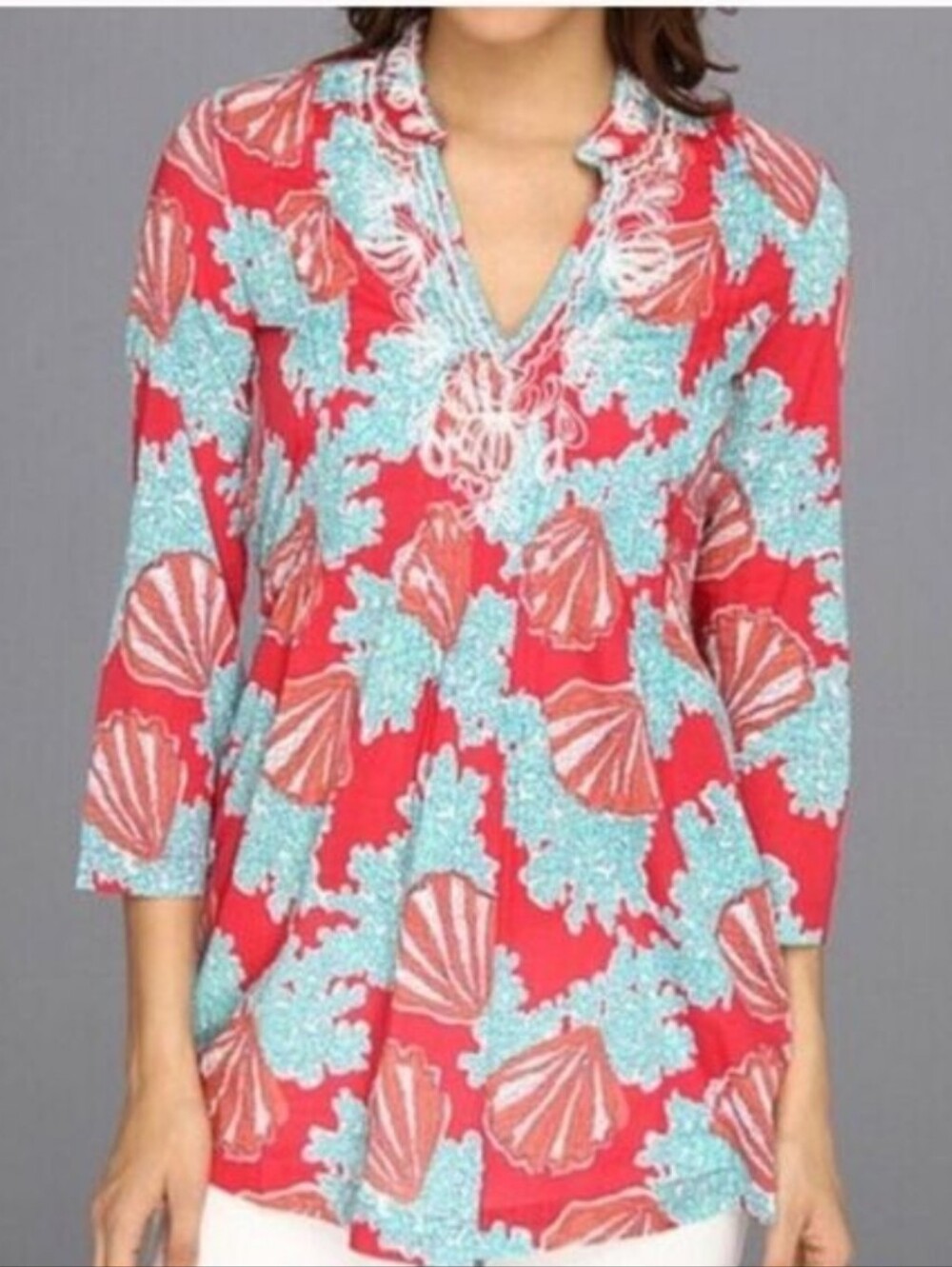 Lilly Pulitzer Coral Seashell Print Tunic